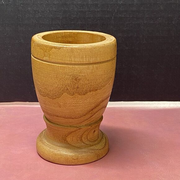 Vintage IMUSA Wood Mortar Natural Wood Grinding Pot Primitive Herbs - Picture 4 of 9